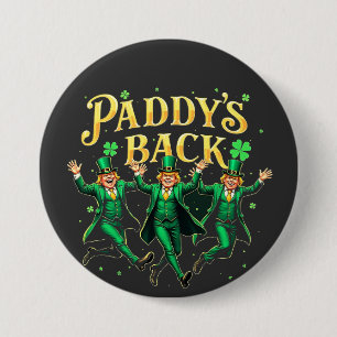 Macaron Rond 7,6 Cm Paddy's Back Funny St Patrick's Day Trump Support