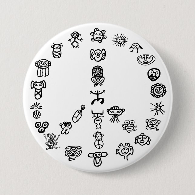 Macaron Rond 7,6 Cm Paix de Taino (Devant)