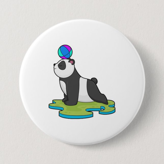Macaron Rond 7,6 Cm Panda at yoga (Devant)