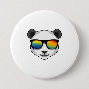 Macaron Rond 7,6 Cm Panda avec lunettes de soleil