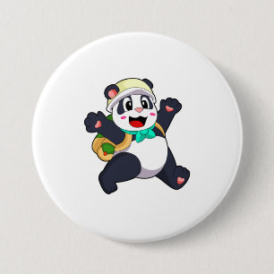 Macaron Rond 7,6 Cm Panda comme étudiant