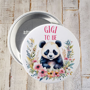 Macaron Rond 7,6 Cm Panda Ours en Fleurs Baby shower Gigi à être