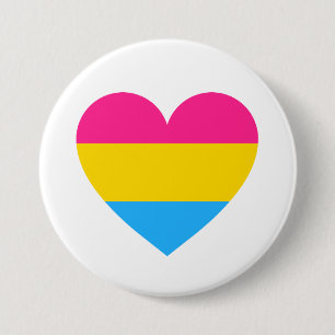 Macaron Rond 7,6 Cm Pansexual Pride Heart