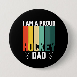 Macaron Rond 7,6 Cm Papa de hockey fier