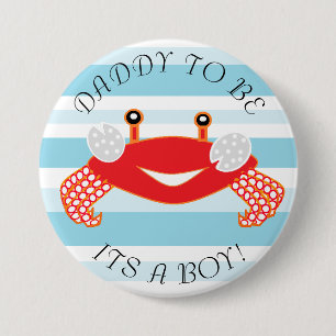 Macaron Rond 7,6 Cm Papa pour être crabe son un bouton de baby shower