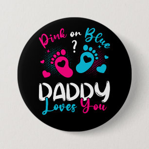 Macaron Rond 7,6 Cm Papa Rose Ou Bleu Vous Aime Rond