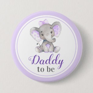 Macaron Rond 7,6 Cm Papa sera nouveau Père Papa Baby shower Elephant