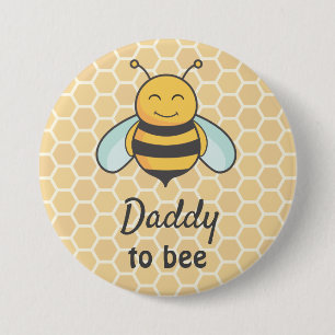 Macaron Rond 7,6 Cm Papa sera père Papa Bumblebee Bee Baby shower