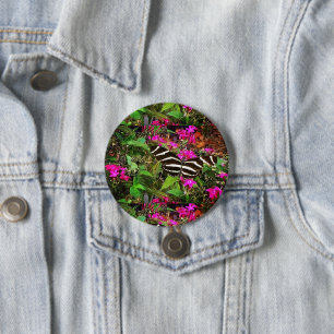 Macaron Rond 7,6 Cm Papillon à aile longue Zebra