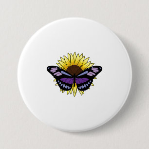 Macaron Rond 7,6 Cm Papillon au tournesol
