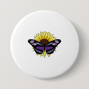 Macaron Rond 7,6 Cm Papillon au tournesol