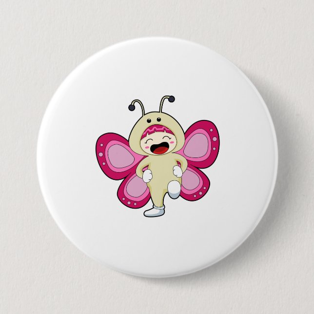 Macaron Rond 7,6 Cm Papillon avec costume (Devant)