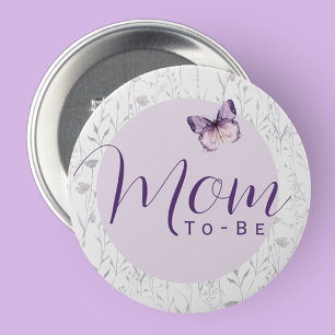 Macaron Rond 7,6 Cm Papillon Baby shower Maman à être