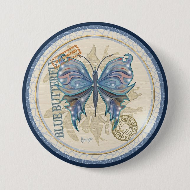 Macaron Rond 7,6 Cm Papillon du bureau de création G (Devant)