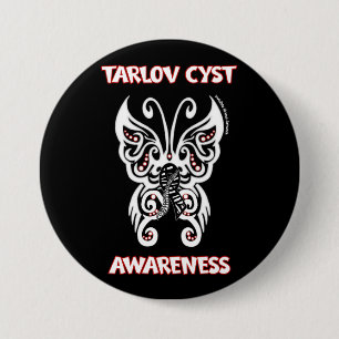 Macaron Rond 7,6 Cm Papillon/Tribal...Bouton Cyste Tarlov