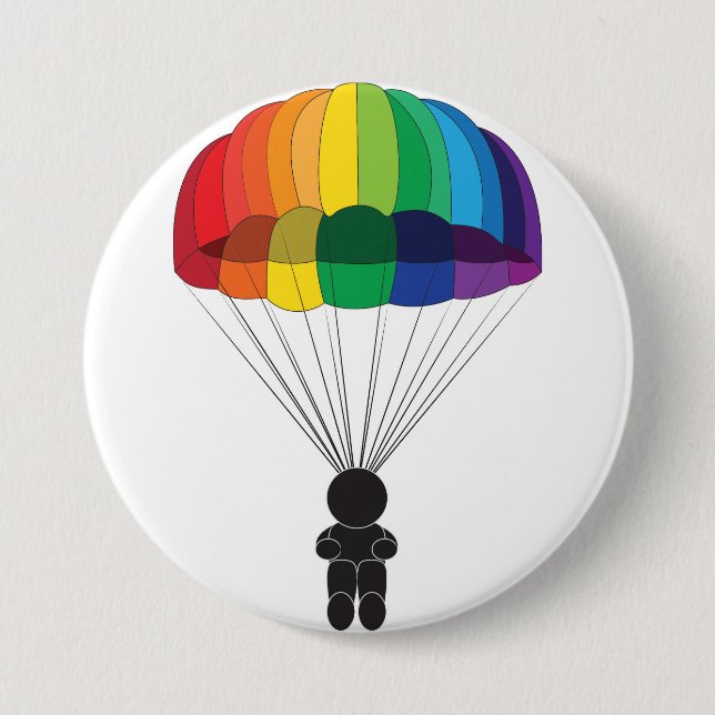 Macaron Rond 7,6 Cm Parachutisme (Devant)