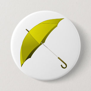 Macaron Rond 7,6 Cm Parapluie jaune Hong Kong Mouvement pro-démocratie