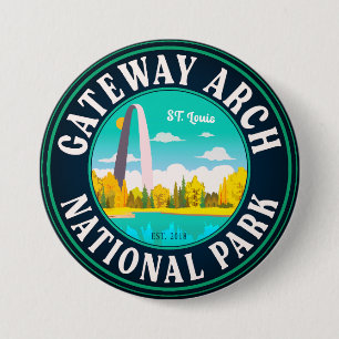 Macaron Rond 7,6 Cm Parc national Gateway Arch Saint Louis - Missouri
