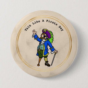 Macaron Rond 7,6 Cm Parlez Comme Un Bouton De Journée Pirate