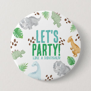 Macaron Rond 7,6 Cm Parti Dinosaur pour la fête des enfants