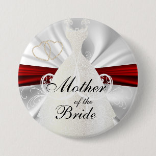 Macaron Rond 7,6 Cm Partie nuptiale élégante avec des accents de rouge
