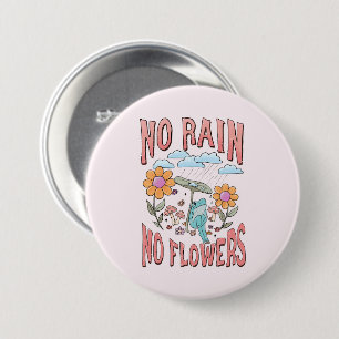 Macaron Rond 7,6 Cm Pas de pluie ni de fleurs