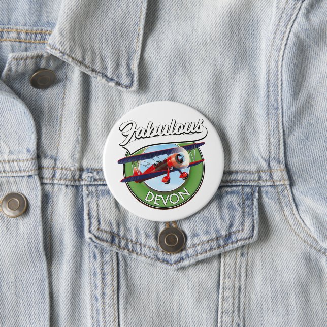 Macaron Rond 7,6 Cm Patch de voyage fabuleux Devon. (En situation)