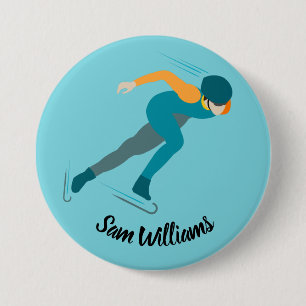 Macaron Rond 7,6 Cm Patinage de vitesse