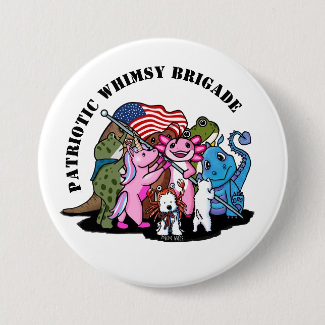 Macaron Rond 7,6 Cm Patriotic Whimsy Brigade (Devant)