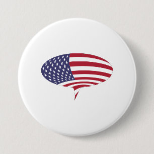 Macaron Rond 7,6 Cm Patriotique Voix Bubble Patches & Boutons