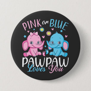 Macaron Rond 7,6 Cm Pawpaw Rose Ou Bleu Vous Aime Elephant Baby Round