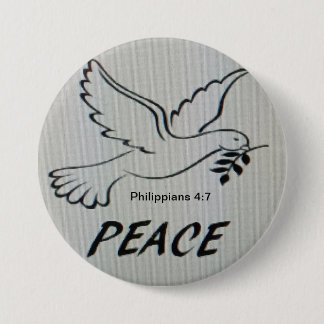 Macaron Rond 7,6 Cm Peace Dove Button with scripture