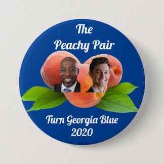 Macaron Rond 7,6 Cm Peachy Pair Georgia 2020 - Senate - Warnock/Ossoff