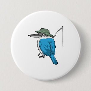 Macaron Rond 7,6 Cm Pêcheur pêche pêche canne à pêche