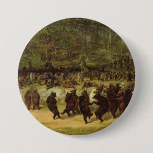 Macaron Rond 7,6 Cm Peinture de danse de l'ours - Barbe William Holbro