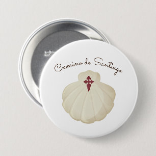 Macaron Rond 7,6 Cm Pèlerin du chemin de Saint-Jacques
