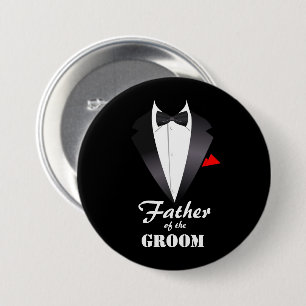 Macaron Rond 7,6 Cm Père de la chambre avec Tuxedo Shirt - Bouton