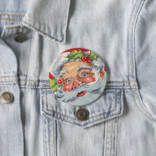 Macaron Rond 7,6 Cm Père Noël vintage 17