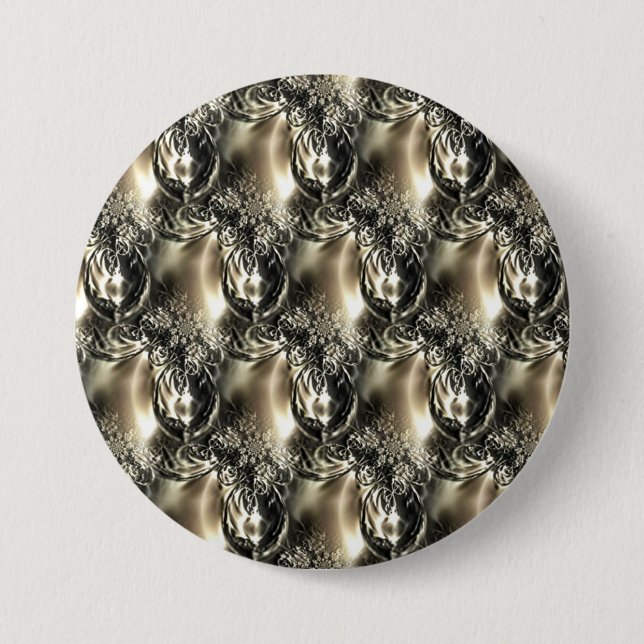 Macaron Rond 7,6 Cm Perles dorées (Devant)