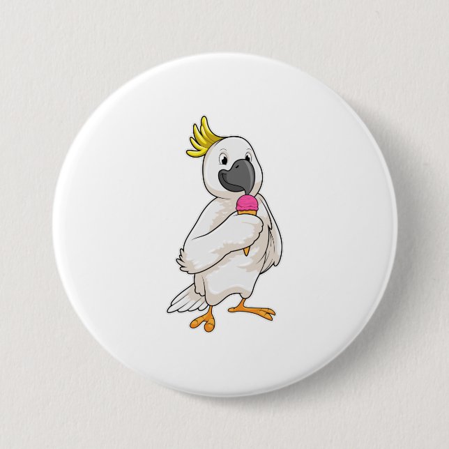 Macaron Rond 7,6 Cm Perroquet avec crème glacée gaufre (Devant)