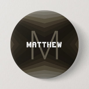 Macaron Rond 7,6 Cm Personalizable button Brown - HAMbyWG