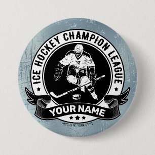 Macaron Rond 7,6 Cm Personalized Hockey Player Ice Rink Team Athlete
