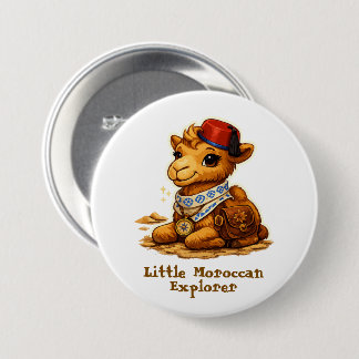 Macaron Rond 7,6 Cm Personalized Little Moroccan Explorer Camel – Cute