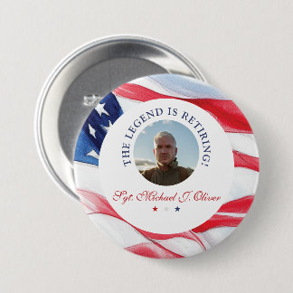 Macaron Rond 7,6 Cm Personalized U.S. Military Retirement Photo