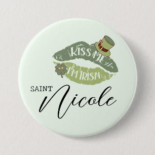 Macaron Rond 7,6 Cm Personnalisable Kiss Me Je suis Irish St. Patrick’