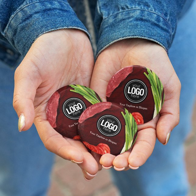 Macaron Rond 7,6 Cm Personnaliser le thème du restaurant steak (Créateur téléchargé)