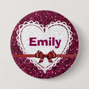Macaron Rond 7,6 Cm Personnalisez avec votre nom Bouton Bourgogne