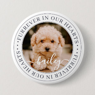 Macaron Rond 7,6 Cm Pet Memorial Furrever dans nos coeurs Photo chic