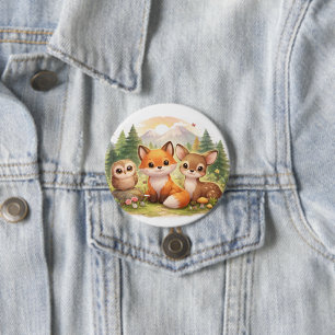 Macaron Rond 7,6 Cm Petits amis de la forêt : Une aventure de renard,