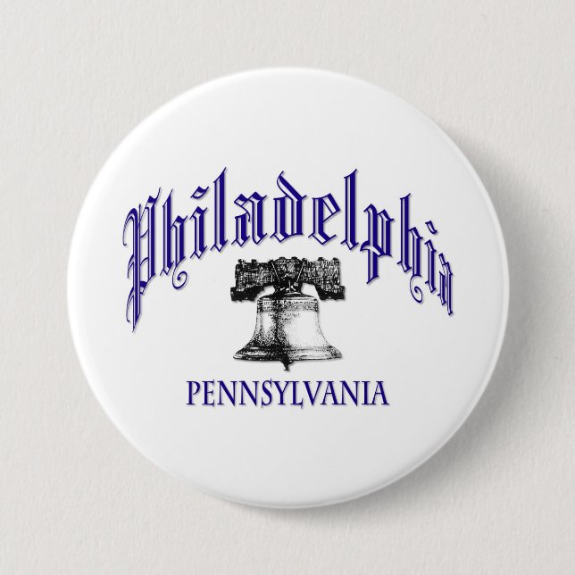 Macaron Rond 7,6 Cm Philadelphie Pennsylvanie (Devant)